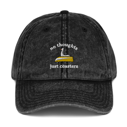 No Thoughts / Just Coasters Embroidered Vintage Cotton Twill Cap